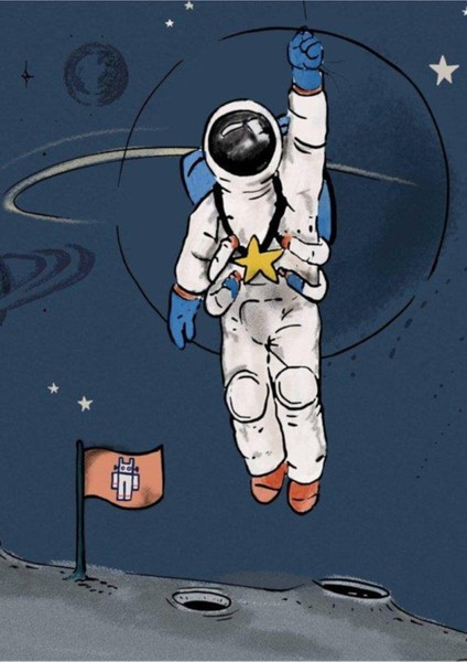 Renkli yuvarlak manzara ve astronot temalı çocuk odası duvar sticker seti fiyatları