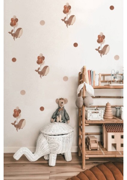 Uçan Balina Çocuk Odası Duvar Stickerı Küçük Boy