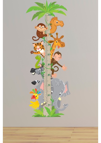 Sevimli Hayvanlar Temalı Boy Ölçer Duvar Sticker Seti fiyatları