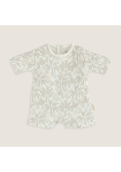Jungle Baskılı Tulum Ekru