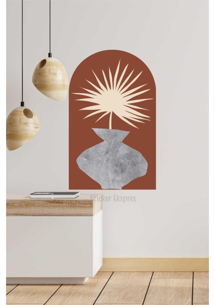 Renkli ve şık botanik bohem duvar sticker dekoru, mutfak için ideal, 1 parça