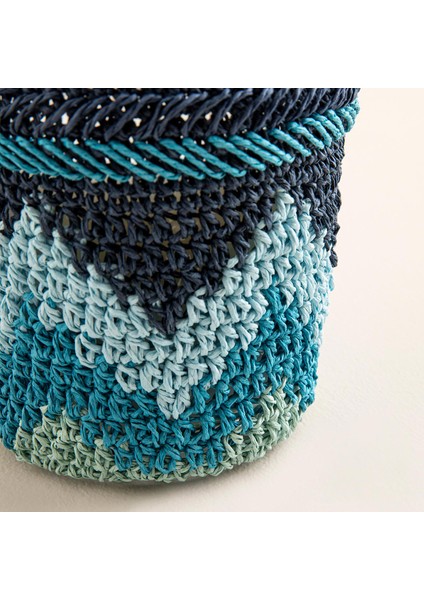 Boho Coastal Tığ Işi Kokulu Mum 12X13 cm Mavi fırsatları