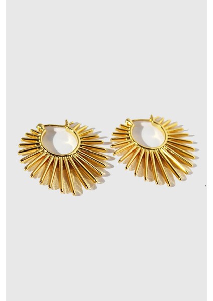 18K Altın Kaplama Minimalist Shield Halka Küpe
