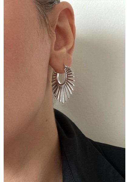 18K Altın Kaplama Minimalist Shield Halka Küpe