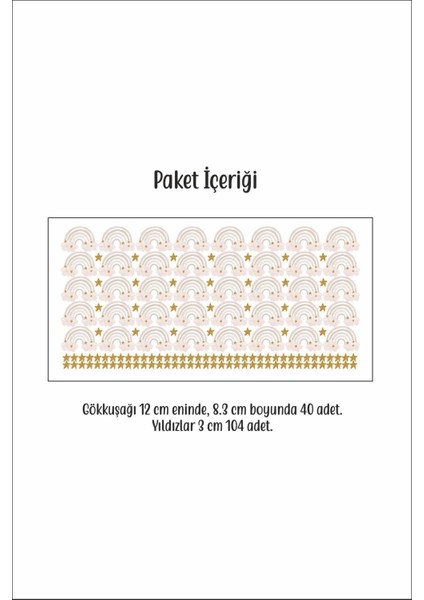 Çocuk odası renkli gökkuşakları ve yıldızlar duvar sticker seti, 5+ parça, eğlenceli dekor fiyatları