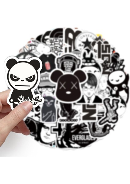 Çok Renkli 50 Adet PVC Sticker Seti, Yaratıcı ve Dekoratif Tasarımlar