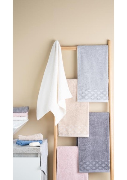4'lü Harem %100 Doğal Pamuklu Misafir Banyo / Mutfak Havlu Seti - 30X50 cm Pudra fırsatları