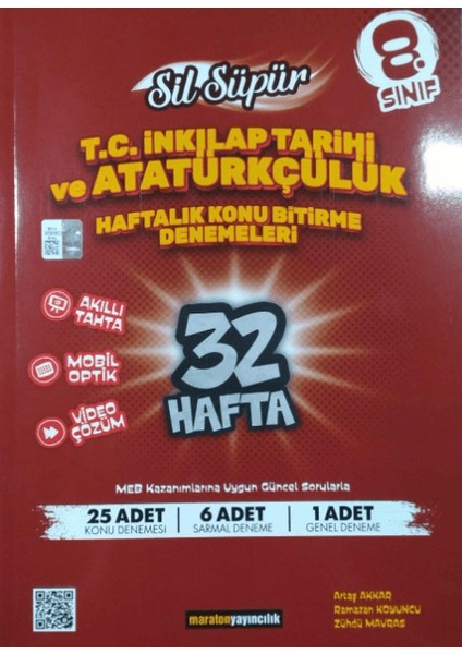 8. Sınıf T.C. İnkılap Tarihi ve Atatürkçülük Haftalık Konu Bitirme Denemeleri
