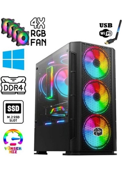 Fighter Ryzen 7 5700X / Rtx 4060 / 32GB Ram / 1tb M2 Nvme / 27'' 240Hz Oyuncu Masaüstü Bilgisayarı