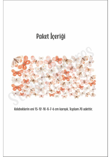 Renkli kelebekler duvar sticker seti, canlı dekoratif tasarım, 5+ parça, turuncu fiyatları