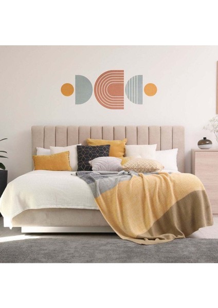 Canlı Renkli Bloklar Duvar Sticker, Model-4, Ev Dekorasyonu, 5 Parça, Gri