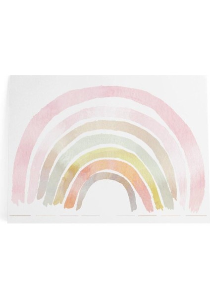 Pembe Gökkuşağı Sulu Boya, duvar ve dekorasyon için renkli ve parlak tasarım