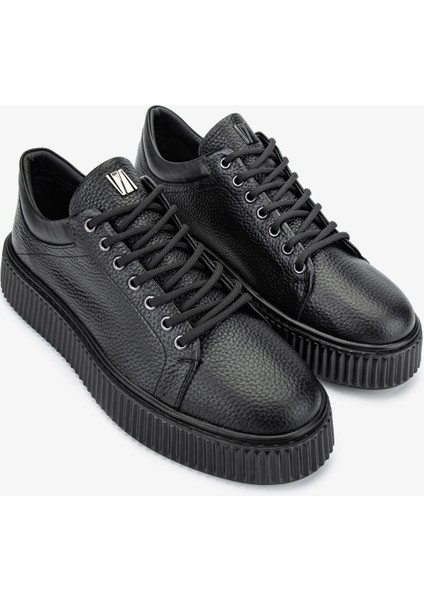 Erkek Deri Siyah Floter Sneakers & Spor Ayakkabı 352 21169 Erk Ayk SK24-25 Sıyah Fltr