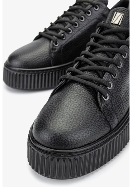 Erkek Deri Siyah Floter Sneakers & Spor Ayakkabı 352 21169 Erk Ayk SK24-25 Sıyah Fltr