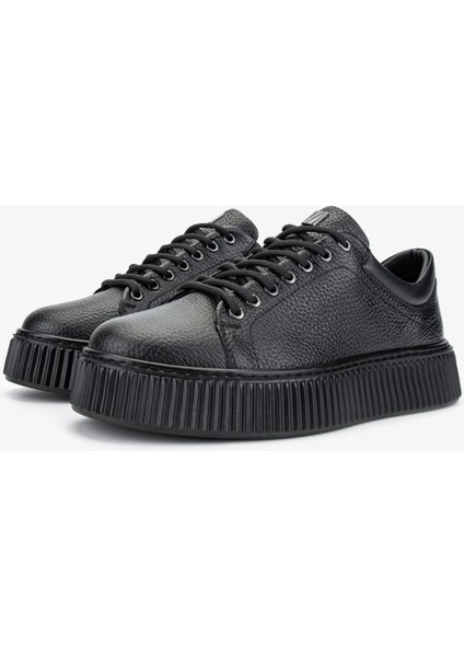 Erkek Deri Siyah Floter Sneakers & Spor Ayakkabı 352 21169 Erk Ayk SK24-25 Sıyah Fltr