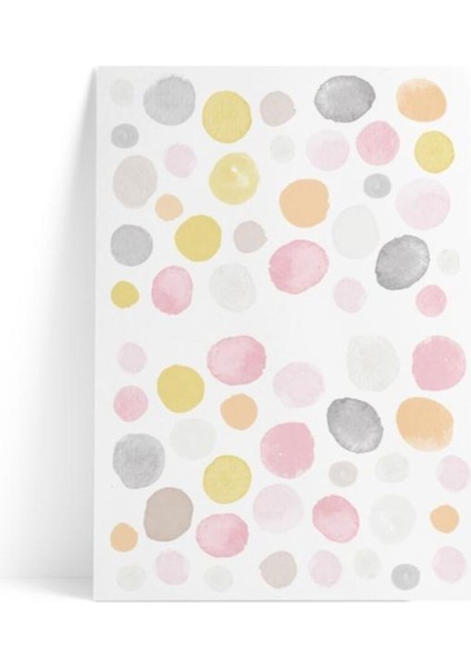 Şık pembe puantiye duvar etiketi, dekoratif ve zarif tasarım, çocuk odası için güzel seçim