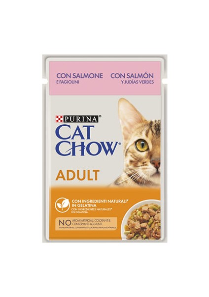 Cat Chow Pouch Somonlu Yetişkin Kedi Konservesi 26 Adet 85 gr