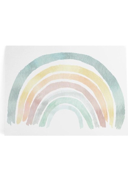 Petrol Mavi ve Gökkuşağı Renkli Sulu Boya, şık ve canlı iç tasarım seçeneği