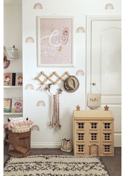 Renkli çocuk odası duvar sticker seti, bej tonlarında, eğlenceli ve yaratıcı dekorasyon fiyatları