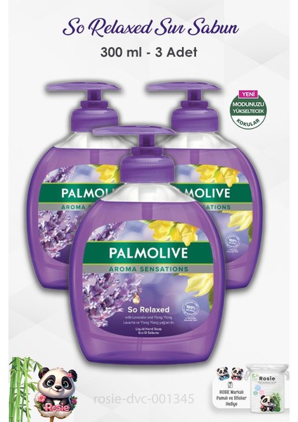 3'Lü Set Palmolive Aroma Sensations So Relaxed Sıvı Sabun 300 Ml Ve Rosıe