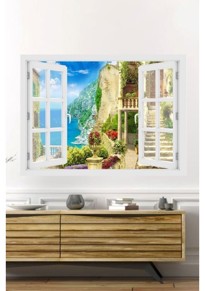 3D Manzara Sticker, Renkli ve Detaylı Duvar Süsleme, Kendin Yap Dekor Yeşil Düz fiyatları