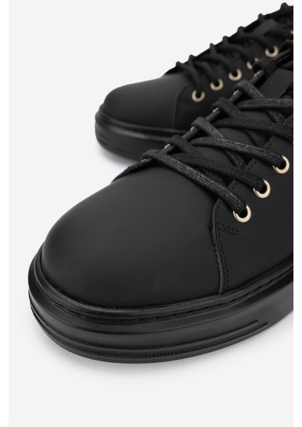 Erkek Deri Siyah Sneakers & Spor Ayakkabı 352 21223 Erk Ayk SK24-25 Sıyah Mat