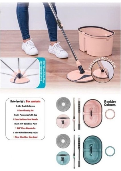 Katlanabilir Temizlik Mopu Seti, Pratik ve Kullanışlı Mop Başlığı Çeşitli Alternatifler modelleri