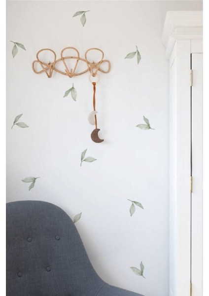 Renkli ve şık yaprak duvar sticker seti, doğa temalı dekorlar, 5+ parça, yeşil, çocuk odası fiyatları
