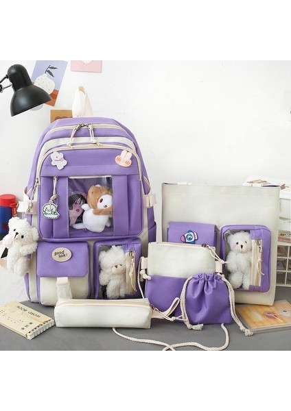 Lise Öğrencisi Büyük Kapasiteli Sırt Çantası Beş Parça (Yurt Dışından)