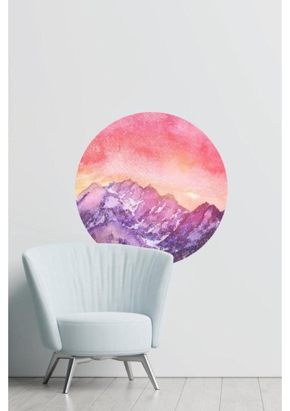 Kızıl Gökyüzü Temalı Renkli Duvar Sticker, Pembe Düz Tasarım, Dekoratif ve Şık Görünüm fiyatları