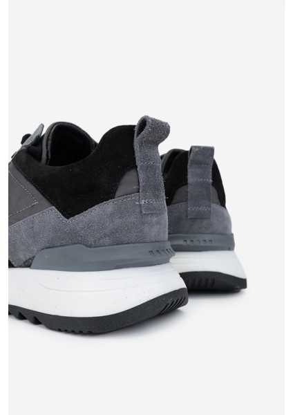 Erkek Hakiki Deri Sneakers & Spor Ayakkabı 352 21362 Erk Ayk SK24-25 Grı/syh Kmbn