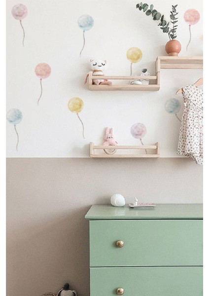 Renkli Balonlar Duvar Stickerı, Neşeli ve canlı dekoratif yapışkanlar, Pembe, Figür