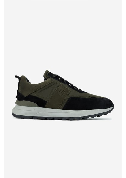 Erkek Hakiki Deri Siyah/haki Sneakers & Spor Ayakkabı 352 21362 Erk Ayk SK24-25 Sıyah/hakı