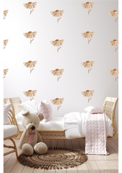 Sevimli ve renkli çocuk odası duvar süsleri, turuncu sticker seti, 1 parça