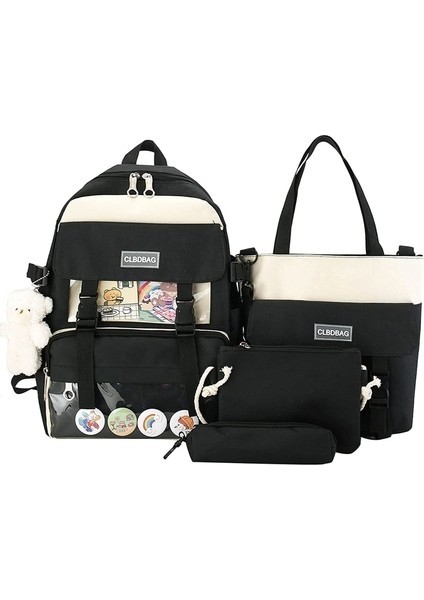 4 Parça Sevimli Öğrenci Okul Sırt Çantası (Yurt Dışından)