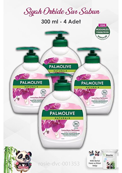 4'lü Set Palmolive Naturals Siyah Orkide Lüks Yumuşaklık Sıvı Sabun 300 ml