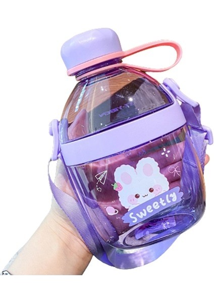 Çocuklar Için Taşınabilir Dış Mekan Köşegen Su Şişesi 650 ml (Yurt Dışından)