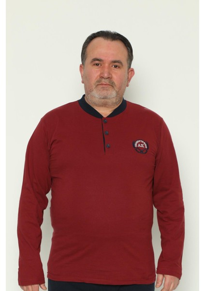 Erkek Uzun Kollu Cepli Büyük Beden Mevsimlik Pijama Takımı 1773