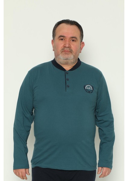 Erkek Uzun Kollu Cepli Büyük Beden Mevsimlik Pijama Takımı 1773