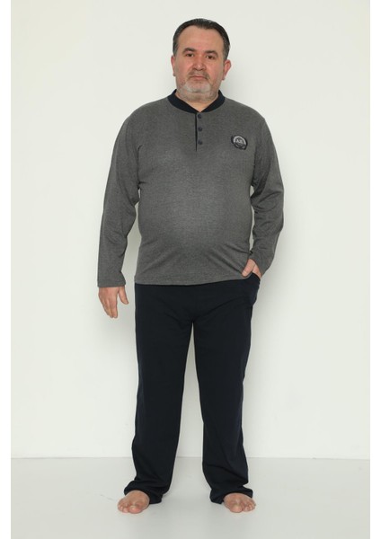 Erkek Uzun Kollu Cepli Büyük Beden Mevsimlik Pijama Takımı 1773 modelleri