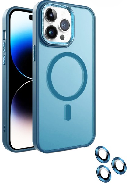 iPhone 14 Pro Uyumlu Lens Koruma Hediyeli Magsafe Destekli Buzlu Premium Lüx Kılıf