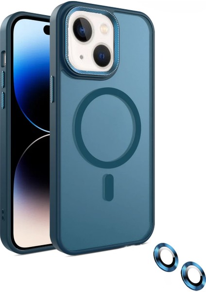 iPhone 14 Uyumlu Lens Koruma Hediyeli Magsafe Destekli Buzlu Premium Lüx Kılıf