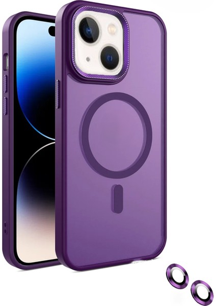 iPhone 15 Uyumlu Lens Koruma Hediyeli Magsafe Destekli Buzlu Premium Lüx Kılıf