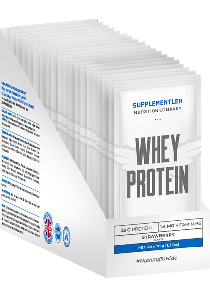 Whey Protein 30 gr Tek Kullanımlık 20 Adet - Çilek
