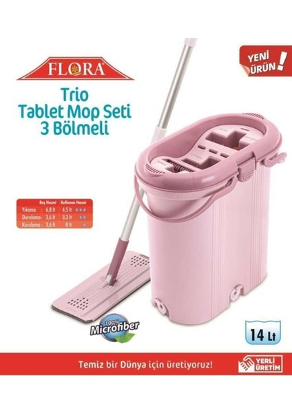 3 Bölmeli Trio Tablet Mop Seti