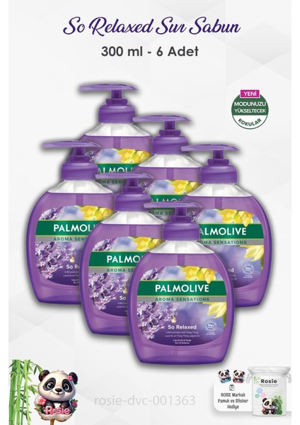 6'Lı Set Palmolive Aroma Sensations So Relaxed Sıvı Sabun 300 Ml Ve Rosıe