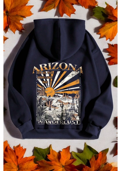 Uygun Tarz Arizona Baskılı Oversize Sweatshirt