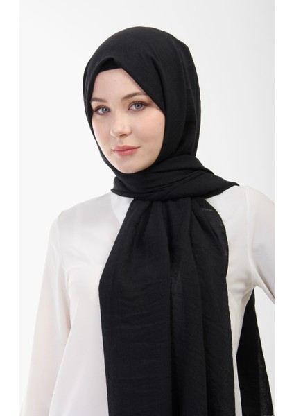 Manolyaşal Ayrobin Pamuk Caz Şal - Siyah