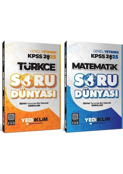 Yediiklim Yayınları 2025 Kpss Türkçe+Matematik Soru Dünyası Soru Bankası 2 Li Set