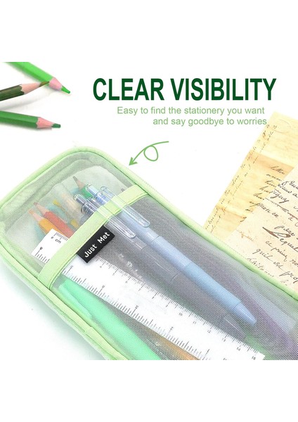 Şeffaf Örgü Kalem Çantası Temizle Görünür Örgü Kalem Çantası Yetişkin Saklama Çantası Fermuarlı Şeffaf Kırtasiye Kozmetik Çantası Seyahat Ofis Koleji Için (Yurt Dışından) modelleri